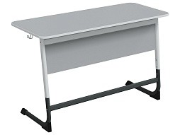 Стол 2-местный школьный 5-7 г/р "Нова" регулируемый (серый, м/к белый/графит)