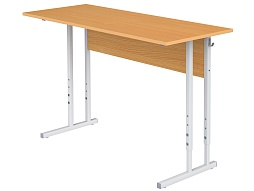 Стол школьный 2-местный 2-4 г/р регулируемый (бук, м/к серый, квадратная труба)