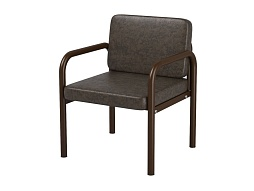 Диван-кресло 600х610х430/775 мм 880.1-Ж (обивка - винилискожа зеленый, м/к черный, круглая труба)