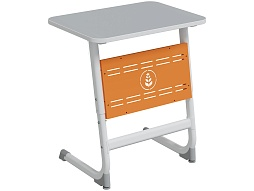 Стол 1-местный школьный 5-7 г/р "Логика" АГРОТЕХ с перфорированным экраном (серый/оранжевый, м/к белый)
