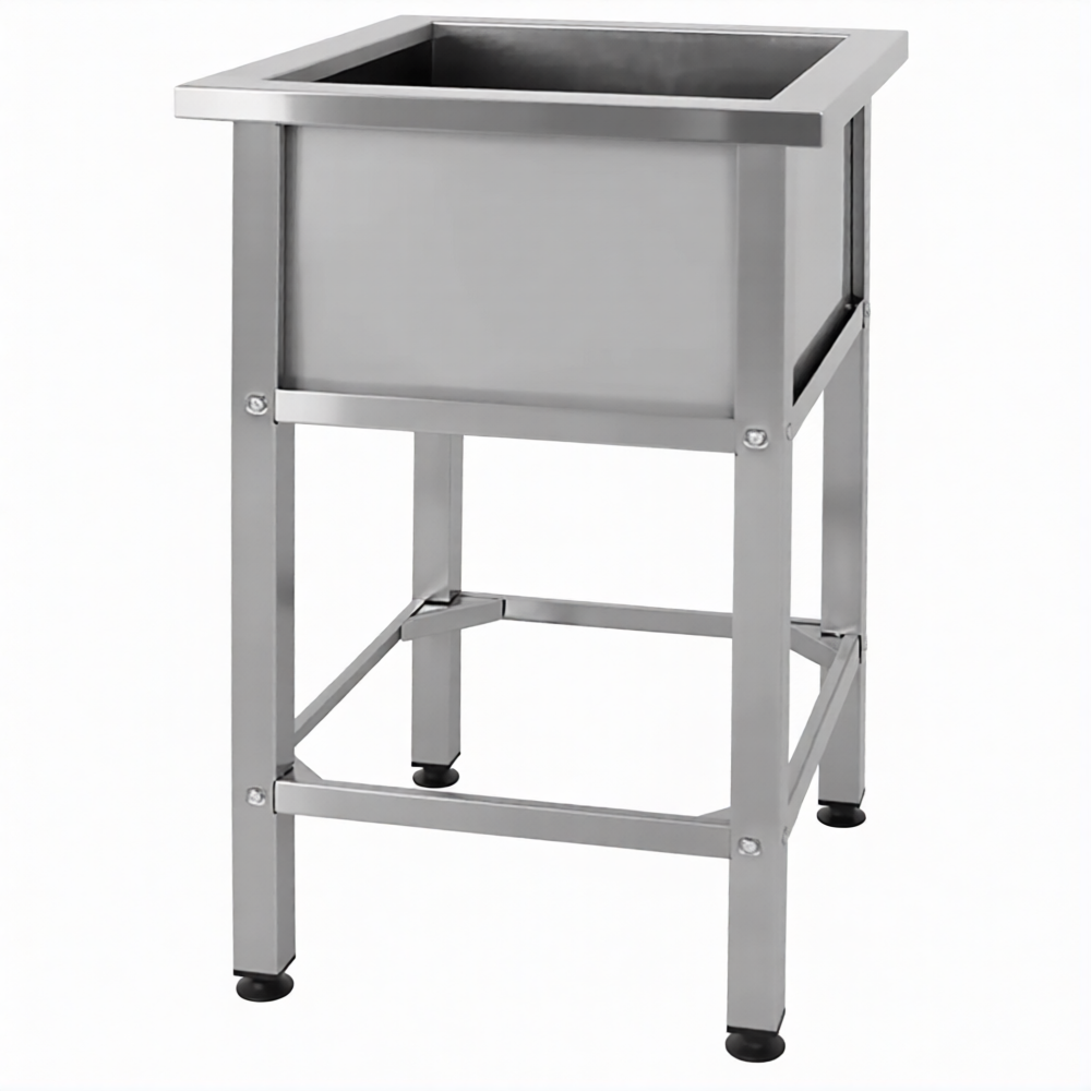 Ванна моечная ВМСн 530  1 м/о 430х430х300 (полка с отв. борт; ножка проф. тр. 40х40)