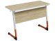 Стол 2-местный школьный 5-7 г/р "Альтер" регулируемый (дуб "Бардолино", м/к белый/оранжевый)