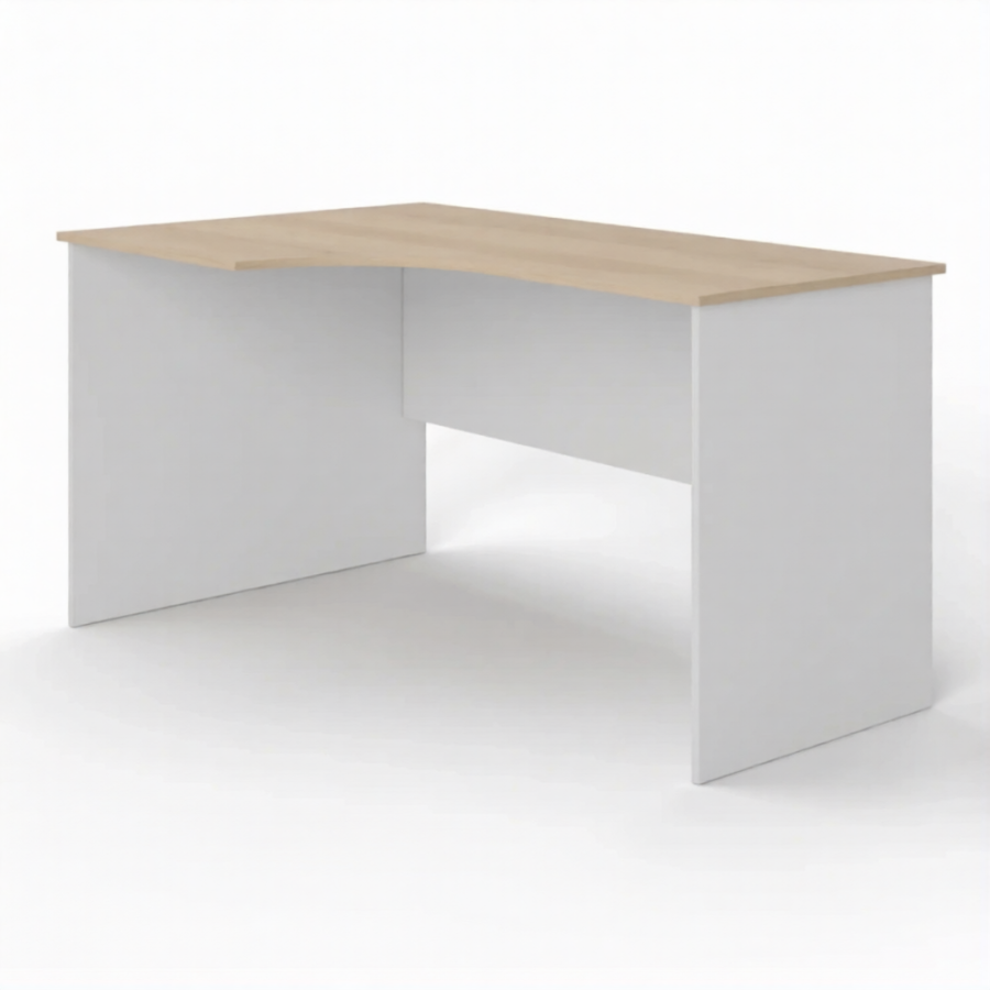 Стол рабочий угловой Ср-2 левый (корпус ЛДСП белый, столешница ЛДСП дуб сонома)