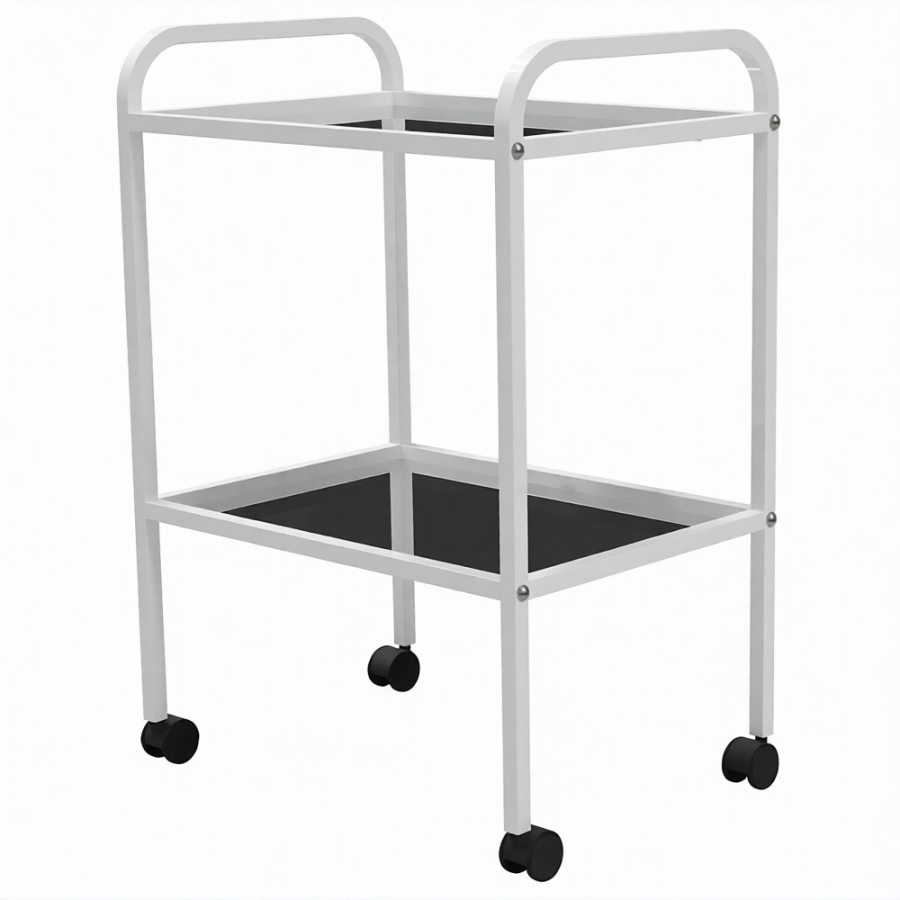 Стол медицинский инструментальный СМИ-02 (полки нерж., колёса серая резина)