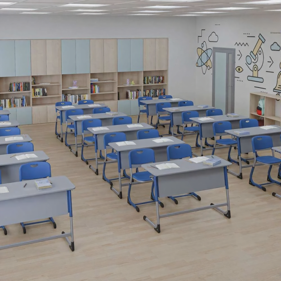 Парта 2М Smart с полкой (ЛДСП)